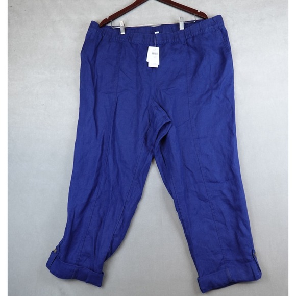 J. Jill Pants - NWT J Jill Linen Pants Womens 3X Blue Ink European Flax 42x27